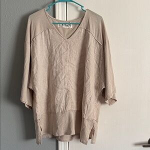 M. Rena Cut-Out Sleeve Kimono Tunic in Natural Beige size M/L